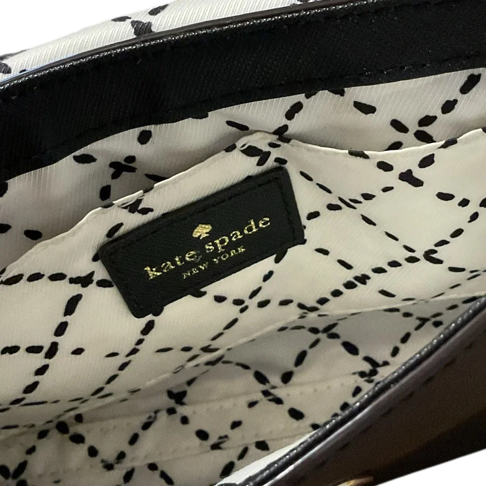 Kate Spade NY Black SAFFIANO Leather cross‎ Bag with Gold Accents